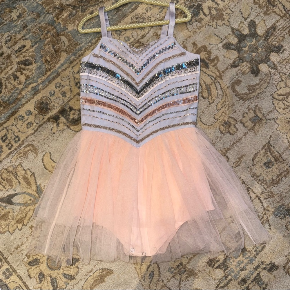 Sparkling Peach and Silver Kids Costume